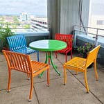 commercial patio coffee sets customized in a colorful healing finish are chosen by the Etobicoke General Hospital