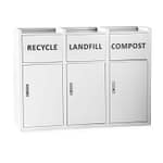 stainless steel tray top recycling receptacle