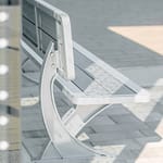 recycled plastic street and patio bench waiting for the passengers