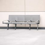 Custom Steel Transit Bench at the Confederation Line in the City of Ottawa.