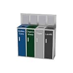 recycling station multi-unit steel commercial recycling receptacle