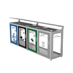 metal 4-unit recycling bin