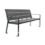 Commercial Metro Bench CAB-872 Medium Grey WPC with Concrete Grey