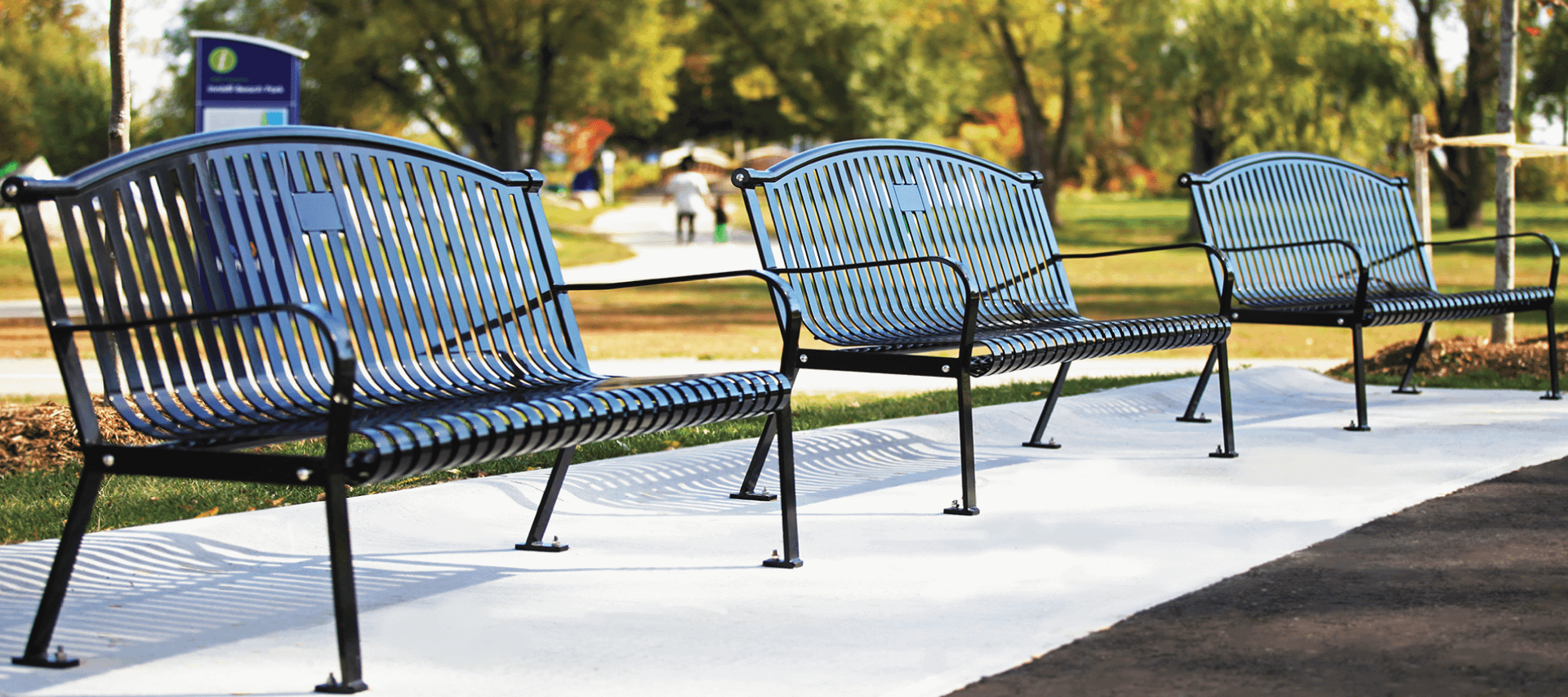 outdoor metal bench