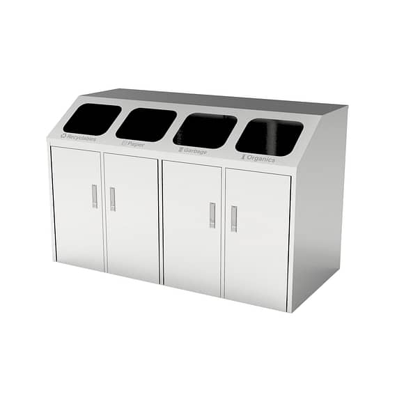 stainless steel food court recycling bin