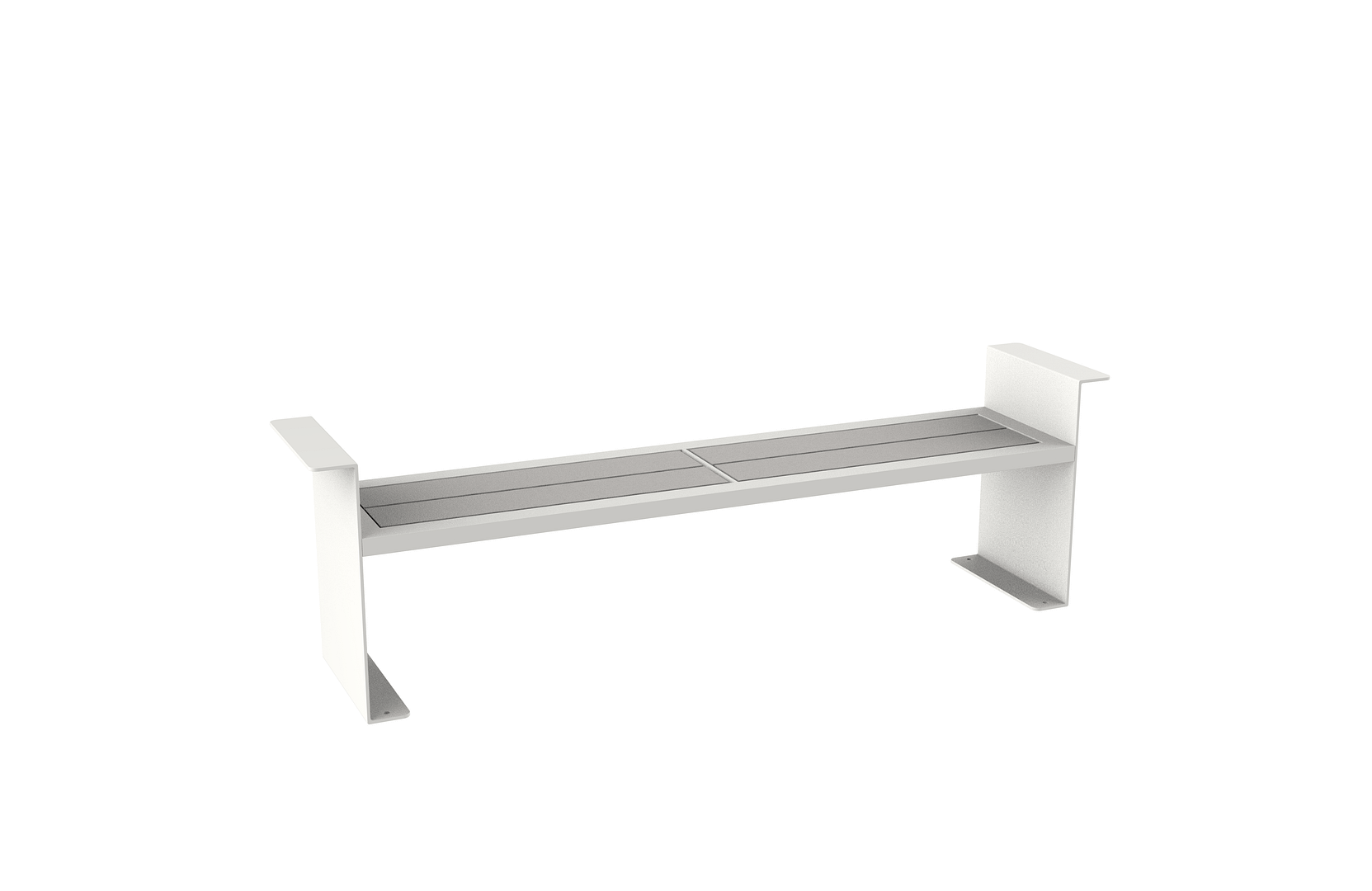 Recycled Plastic Patio Bench CAB-718-Grey-Side