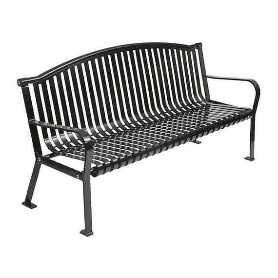 black classic metal garden and memorial bench